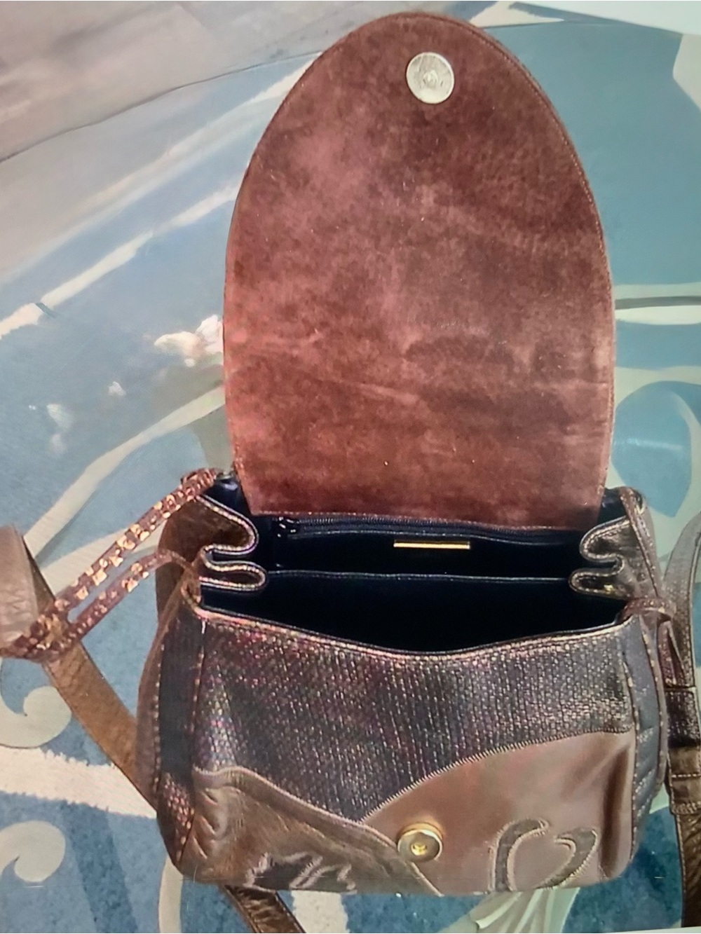 Sharif Brown Leather Crossbody Bag great condition LUXURY - Picture 6 of 8